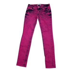 ZCO Jeans Size 5 Pink Tie Dye Skinny Jeans Low Rise Stretch Punk Grunge